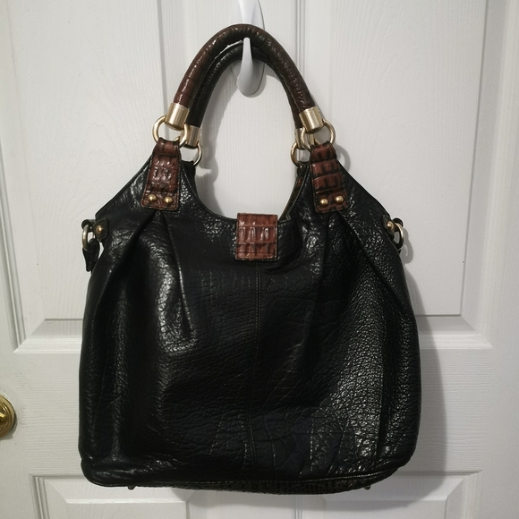 Vintage Brahmin black & brown leather purse, great condition - Picture 2 of 9